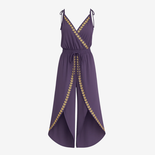 Amelia | Mono Maxi Fluido con Detalles Dorados